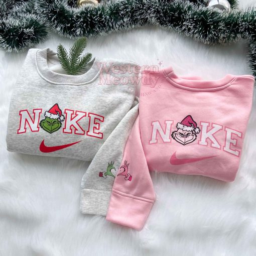 Mr.Grinch And Mrs.Grinch Pink Christmas 2D Sweatshirt