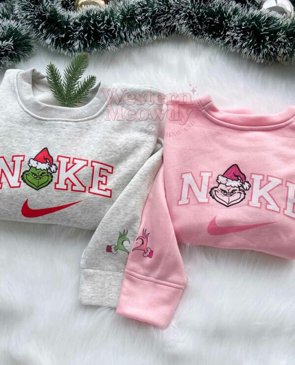 Mr.Grinch And Mrs.Grinch Pink Christmas 2D Sweatshirt