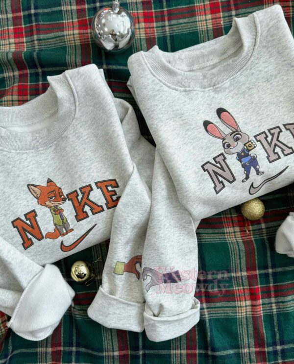 Judy Hopps And Nick Wilde Faux-Embroidered Sweatshirt Judy Hopps And Nick Wilde Faux-Embroidered Sweatshirt