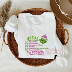 Grinch I’m Booked Pink Version Embroidered Sweatshirt