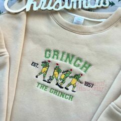 Grinch Ohh Ahh Uhmm Est 1957 Embroidered Sweatshirt