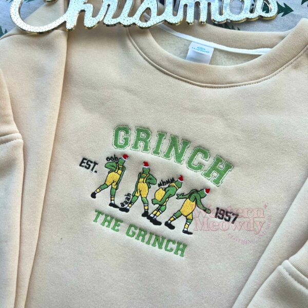 Grinch Ohh Ahh Uhmm Est 1957 Embroidered Sweatshirt
