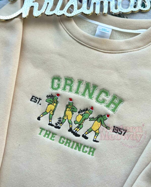 Grinch Ohh Ahh Uhmm Est 1957 Embroidered Sweatshirt