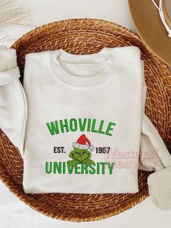 Grinch Whoville University Est 1957 Embroidered Sweatshirt