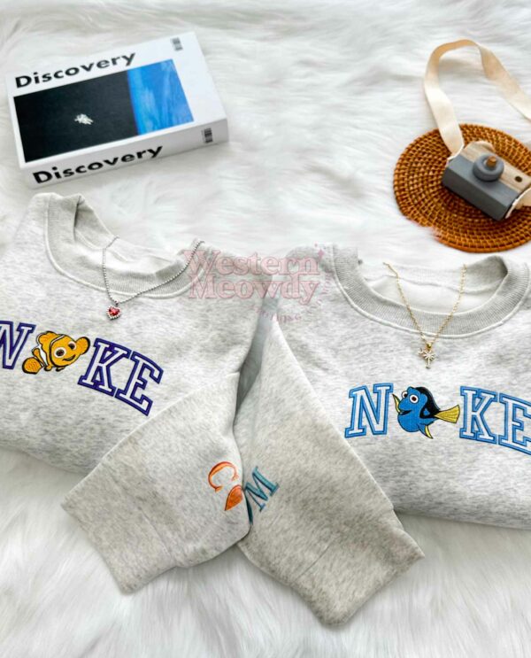 Dory And Nemo Finding Nemo Couple Faux-Embroidered Sweatshirt
