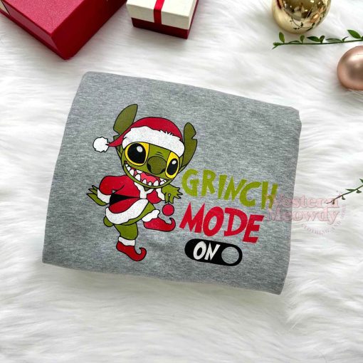 Stitch Christmas Mode on Sweatshirt