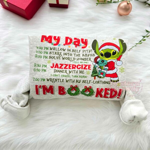Grinch Stitch My Day I’m Booked S2 Sweatshirt