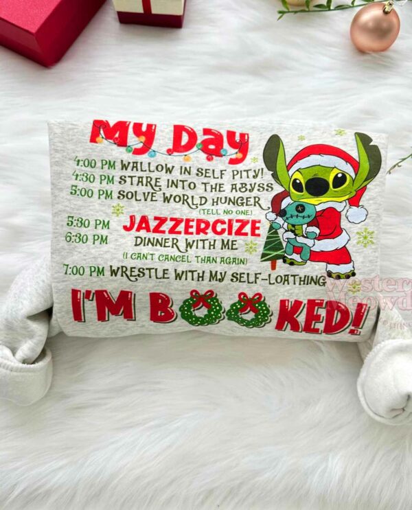 Grinch Stitch My Day I’m Booked S2 Sweatshirt