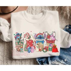Stitch Coffee Cups Christmas Sweatshirt Stitch Coffee Cups Christmas Sweatshirt