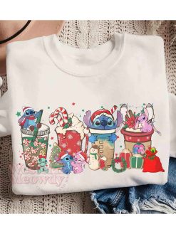 Stitch Coffee Cups Christmas Sweatshirt