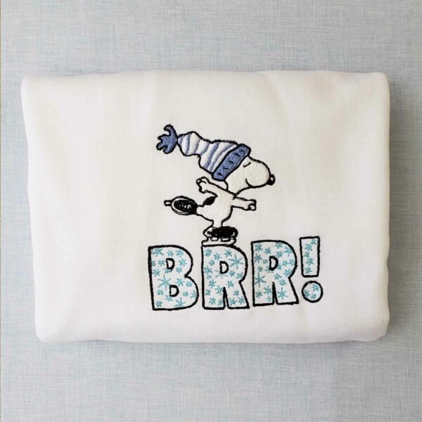 Snoopy BRR Snowflake Christmas Embroidered Sweatshirt
