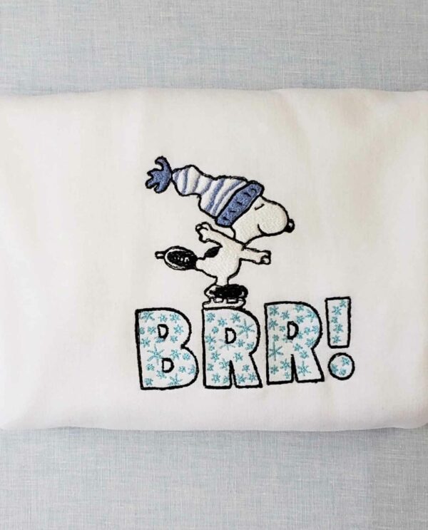 Snoopy BRR Snowflake Christmas Embroidered Sweatshirt