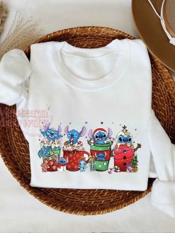 Stitch Coffee Lovers Christmas Santa Sweatshirt