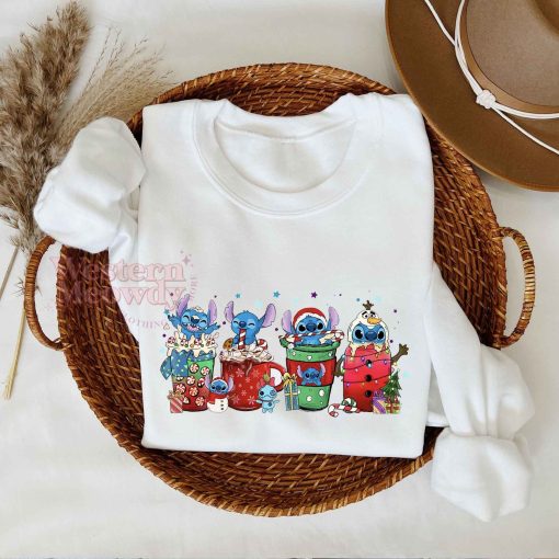 Stitch Coffee Lovers Christmas Santa Sweatshirt