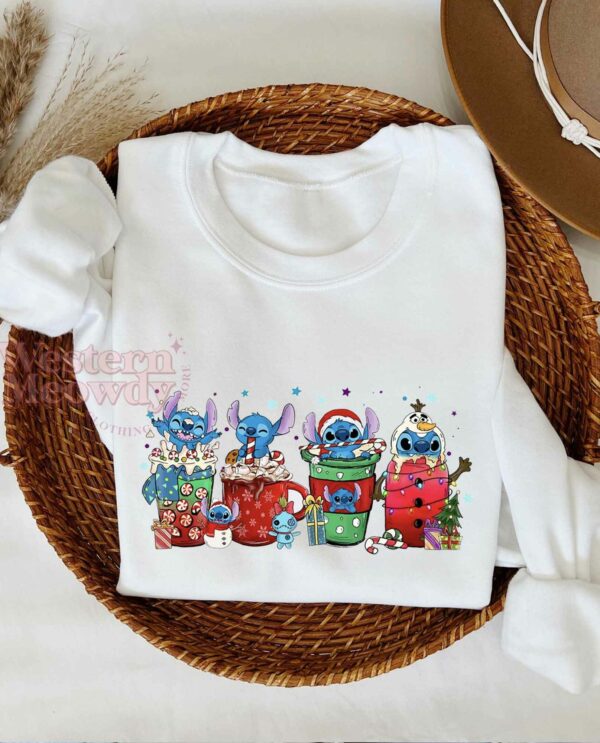 Stitch Coffee Lovers Christmas Santa Sweatshirt