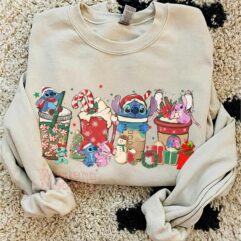 Stitch Coffee Cups Christmas Sweatshirt