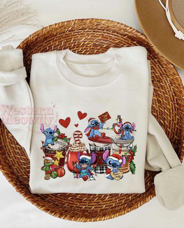 Stitch Coffee Christmas Santa Sweatshirt