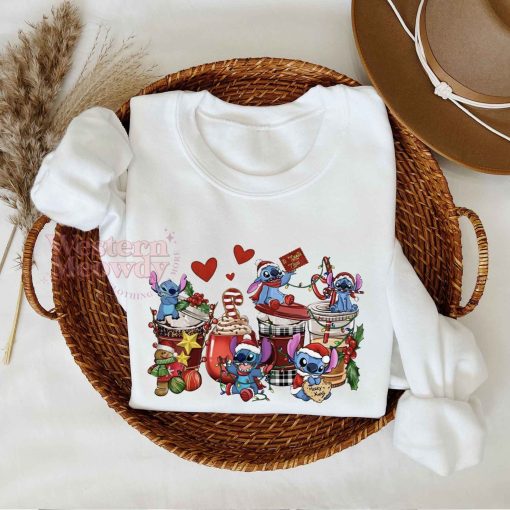 Stitch Coffee Christmas Santa Sweatshirt