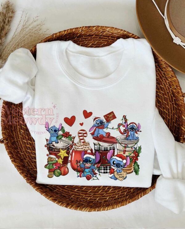 Stitch Coffee Christmas Santa Sweatshirt