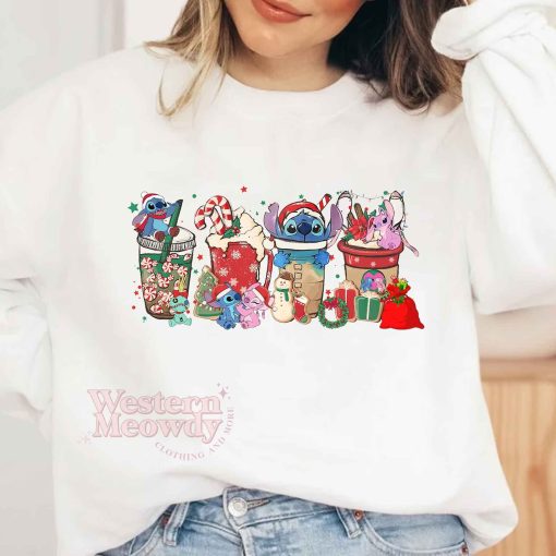 Stitch Coffee Cups Christmas Sweatshirt