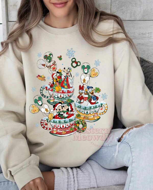 Vintage Mickey And Friends Christmas Cups Sweatshirt