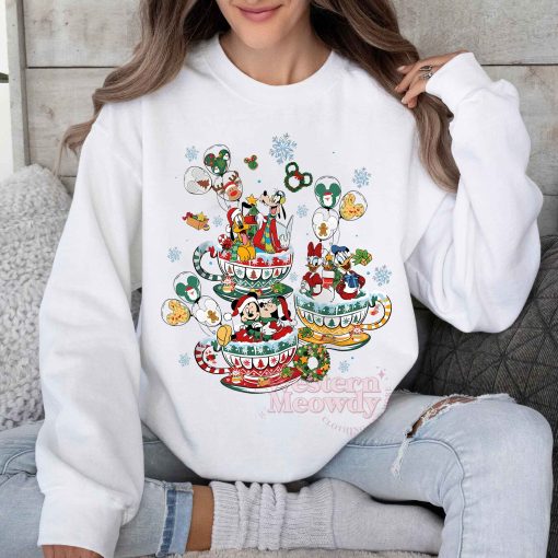 Vintage Mickey And Friends Christmas Cups Sweatshirt