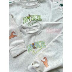 Tinker Bell And Peter Pan Couple Faux-Embroidered Sweatshirt