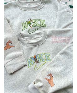 Tinker Bell And Peter Pan Couple Faux-Embroidered Sweatshirt