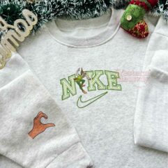 Tinker Bell And Peter Pan Couple Faux-Embroidered Sweatshirt