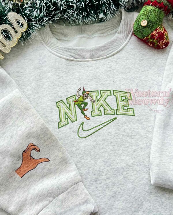 Tinker Bell And Peter Pan Couple Faux-Embroidered Sweatshirt
