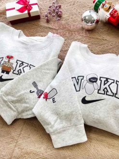 Wall-E And Eve Couple Faux-Embroidered Sweatshirt