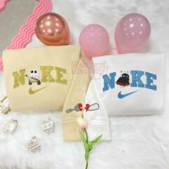 Wall-E And Eve Couple Halloween Faux-Embroidered Sweatshirt