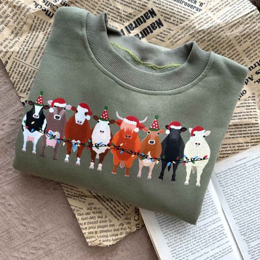 Cow Animals Holiday Christmas Sweatshirt