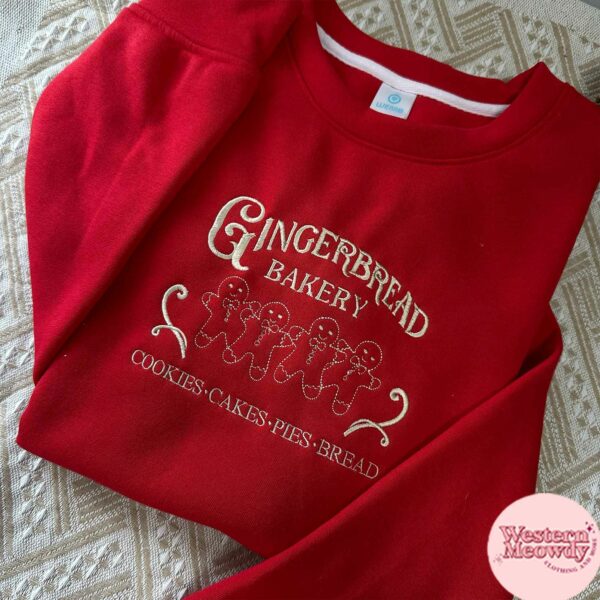 Retro Gingerbread Bakery Embroidered Crewneck