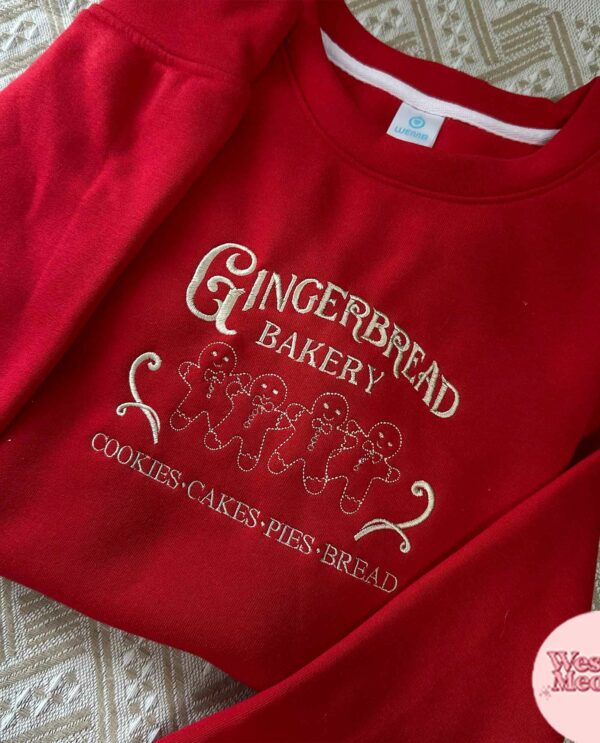 Retro Gingerbread Bakery Embroidered Crewneck