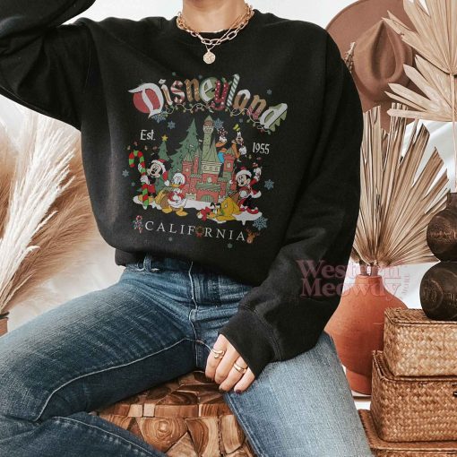 Vintage 90s Mickey Est 1955 Christmas Sweatshirt