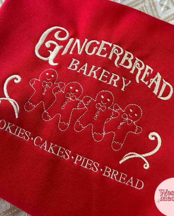 Retro Gingerbread Bakery Embroidered Crewneck
