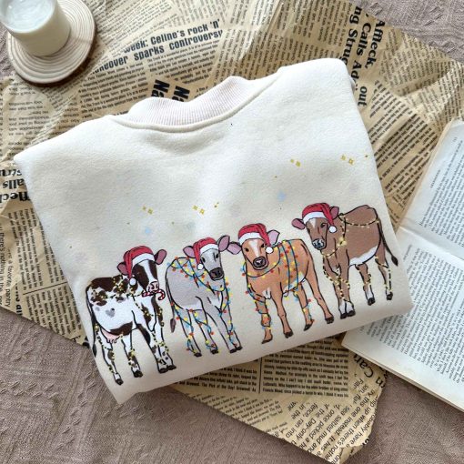 Cow Lover Animals Holiday Christmas Sweatshirt