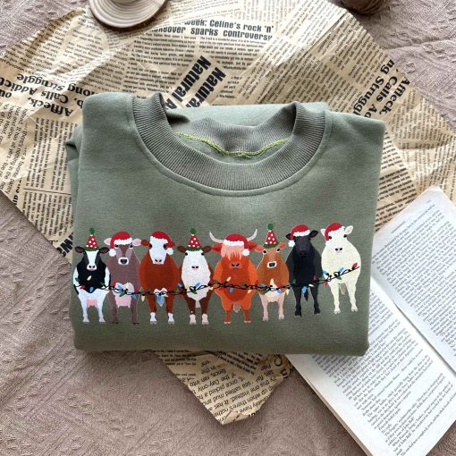 Cow Animals Holiday Christmas Sweatshirt