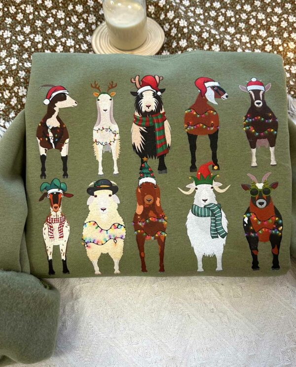 KID SIZE Goat Animal Holiday Christmas Sweatshirt