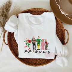 Friends Christmas Movie Characters Embrodered Sweatshirt