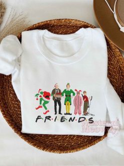 Friends Christmas Movie Characters Embrodered Sweatshirt