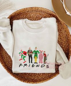 Friends Christmas Movie Characters Embrodered Sweatshirt