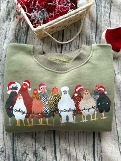 Cute Chicken Farm Animals Holiday Christmas Sweatshirt