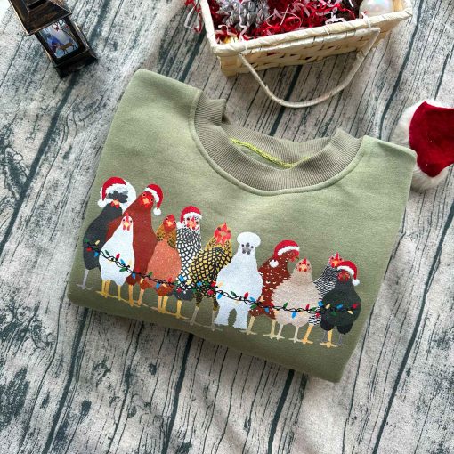 Cute Chicken Farm Animals Holiday Christmas Sweatshirt