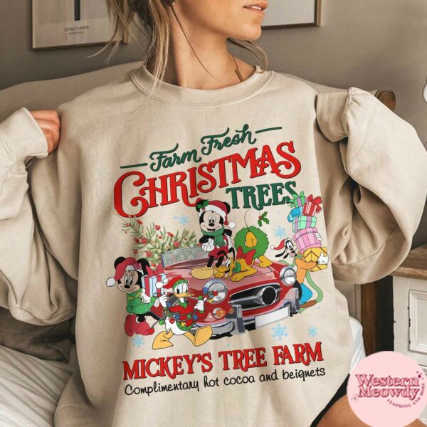 Vintage Mickey Christmas Trees Farm Sweatshirt