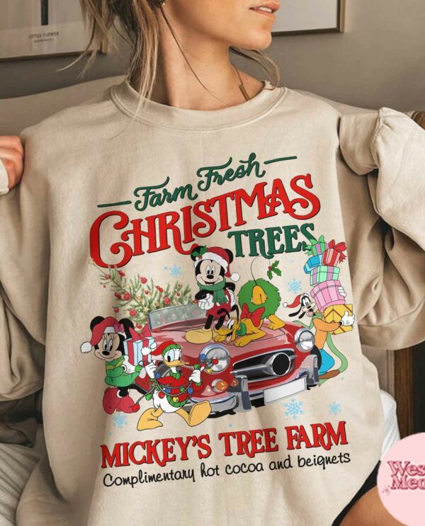 Vintage Mickey Christmas Trees Farm Sweatshirt