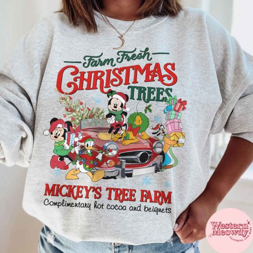 Vintage Mickey Christmas Trees Farm Sweatshirt