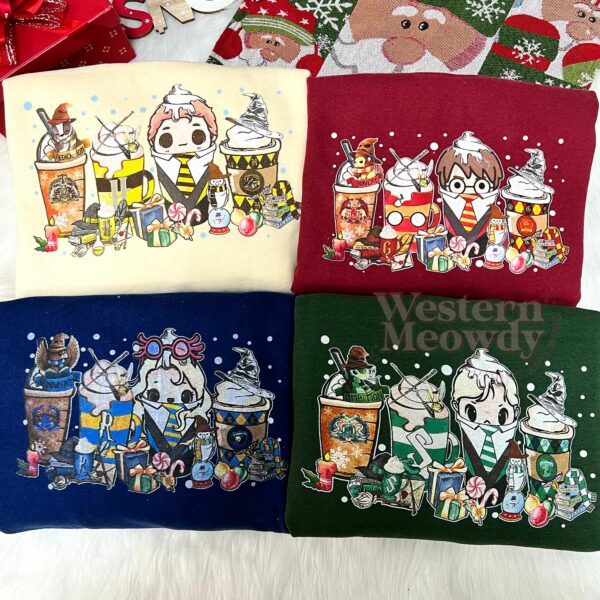 Cute Hogwarts Harry Potter Coffee Cups Sweatshirt