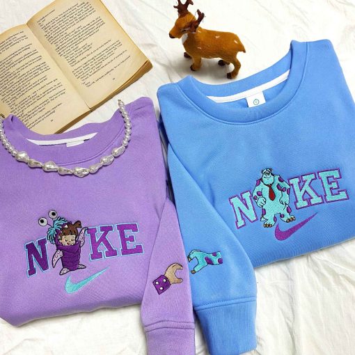 Sully and Boo Couple cute Embroidered Sweatshirt Ver2